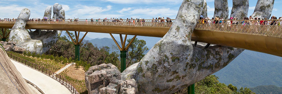 Golden Bridge in Ba Na Hills - popular landmark in Vietnam