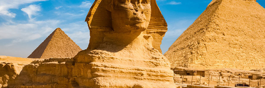 The Great Sphinx and Pyramid - popular landmark in Egypt