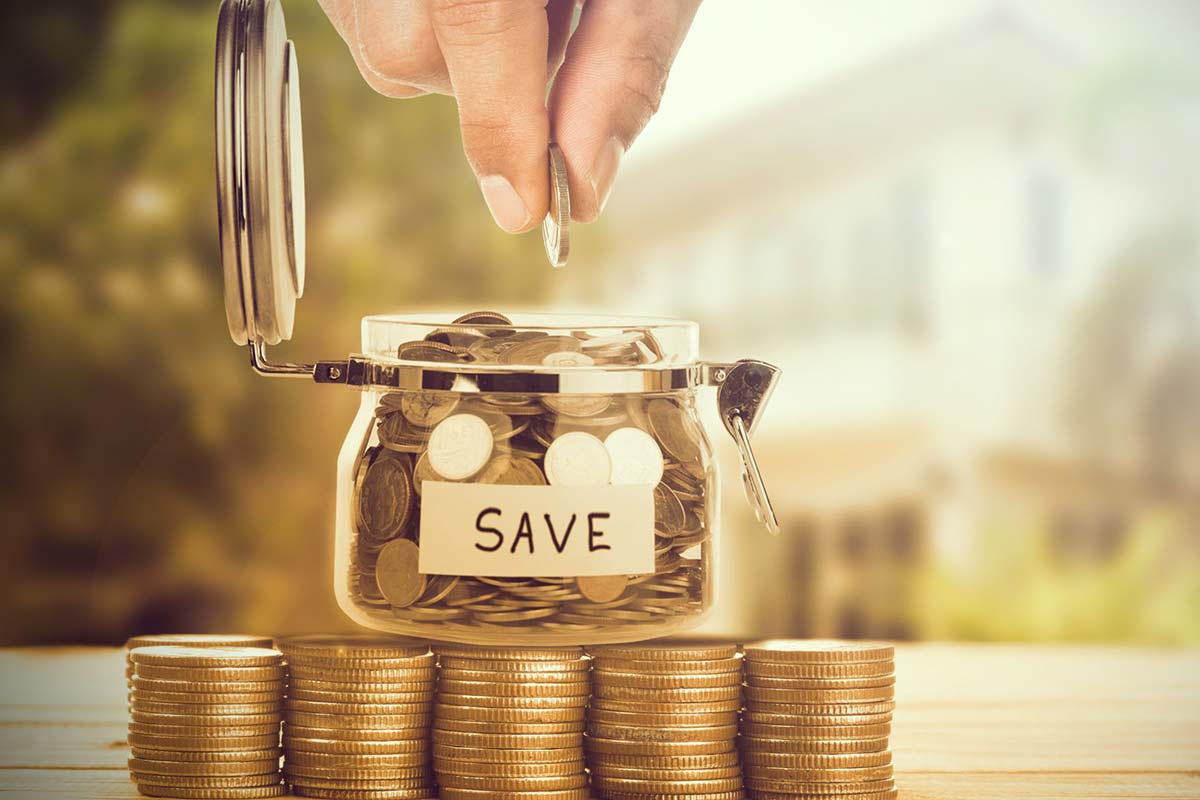 Save money in a glass jar