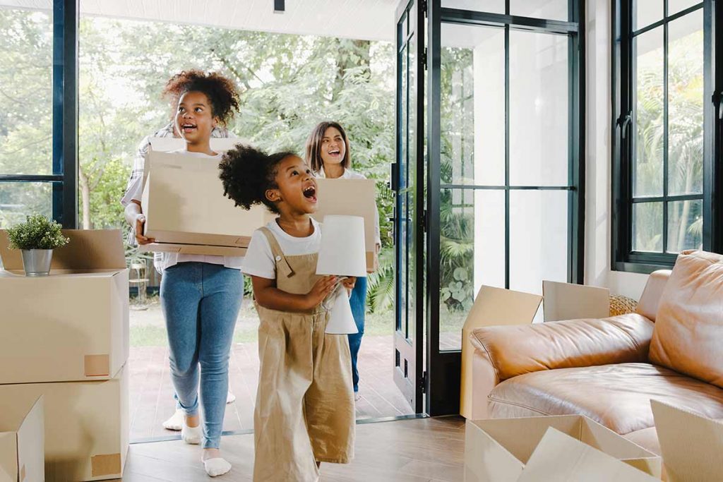 Family and their first buy home