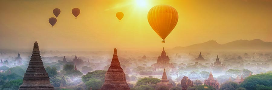 Discover Myanmar - Bagan Hot Air Balloon Ride