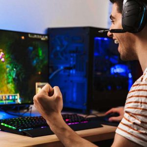 teenager playing the best pc games