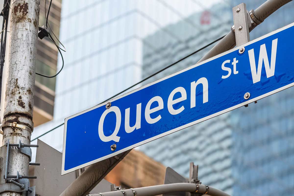 Queen Street W signage in Toronto