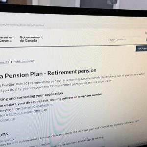 Canada Pension Plan website online screenshot