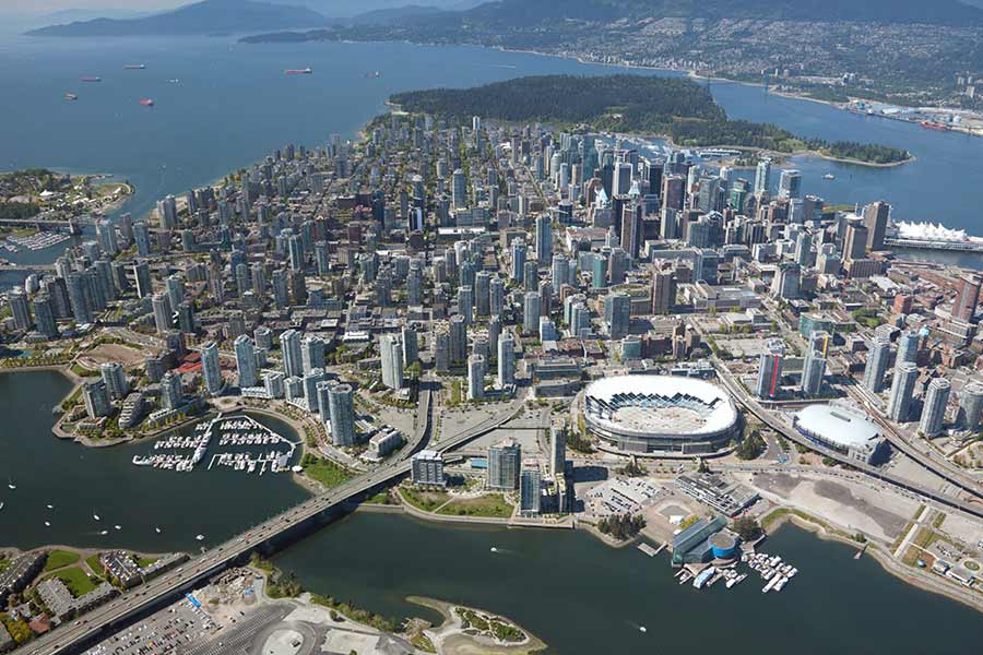 Vancouver Downtown aerial view