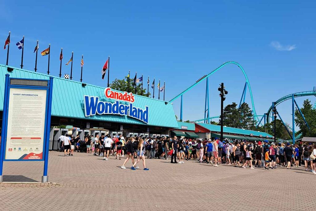 Canada's Wonderland Entrance and Leviathan Roller Coaster Ride