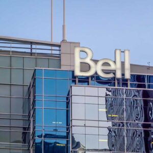 A Bell sign on the top of a building in Calgary