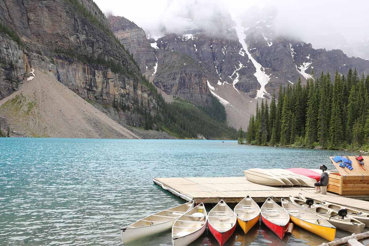 Canoe Boat Rental on Lake Louise in Banff National Park