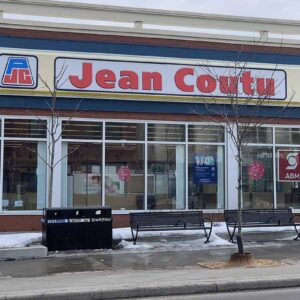 storefront of a Jean Coutu pharmacy on Montreal road