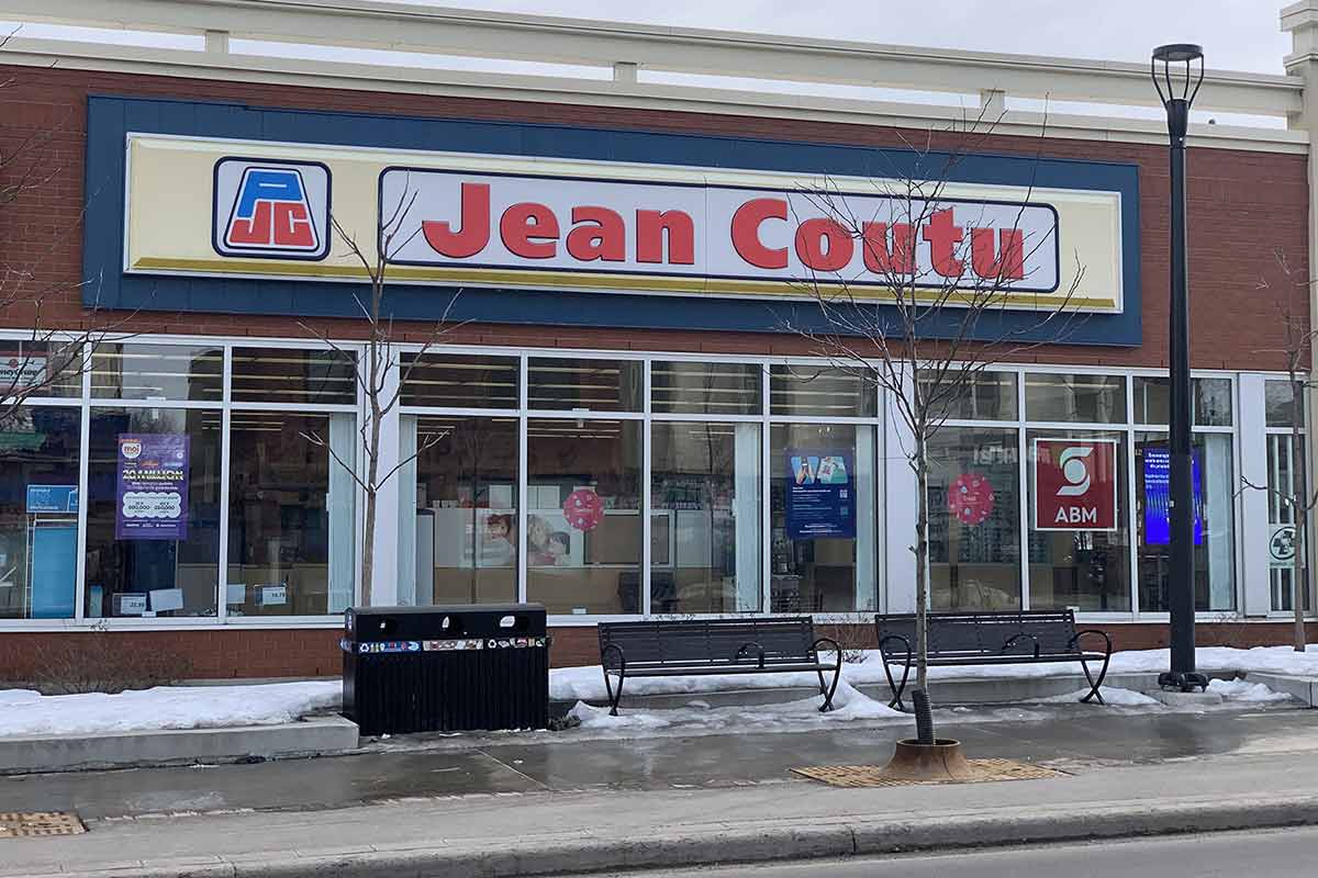 storefront of a Jean Coutu pharmacy on Montreal road