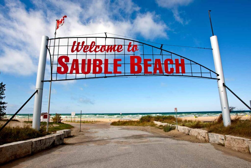Sauble Beach Welcome sign - Best Beach Destination in Ontario