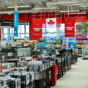 Canadian Tire store interior with retail aisles in Toronto