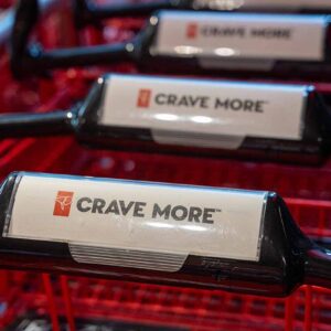 Close up of PC Optimum branded shopping carts