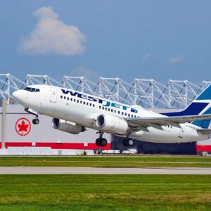 WestJet Airplane in Toronto Airport