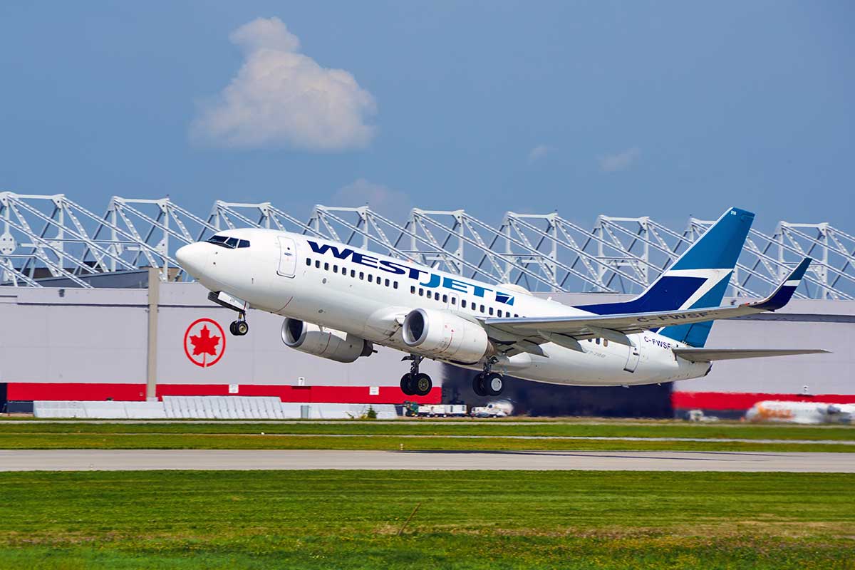 WestJet Airplane in Toronto Airport